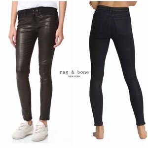 NWOT - Rag & Bone Hyde Lamb Leather Skinny Jean Combo Essex Wash Denim (31)